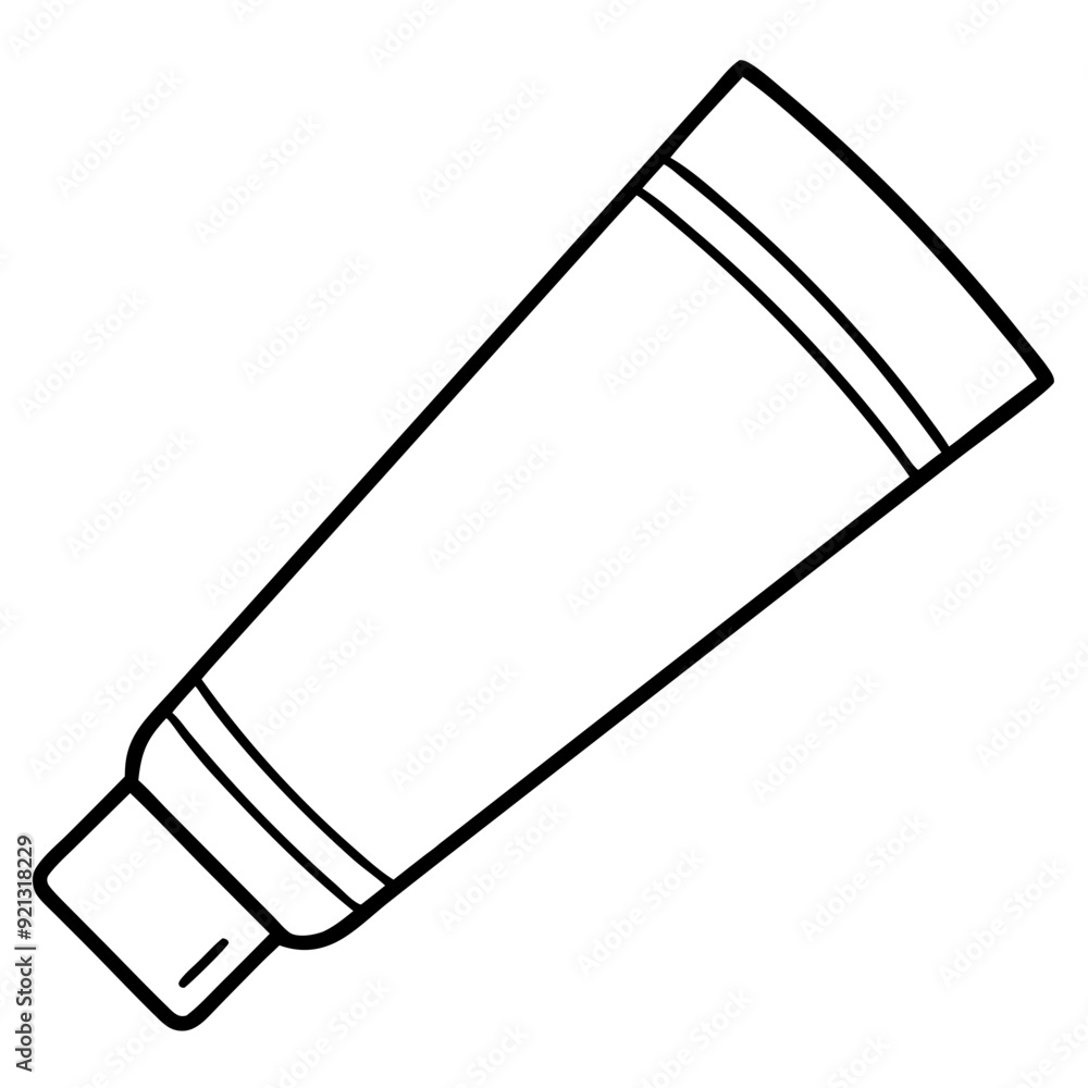Vector Outline Toothpaste Tube Blank Packaging Design Template for Beauty Product Mockup and Branding Vector Outline Toothpaste Tube Blank Packaging Design Template for Beauty Product Mockup and Branding