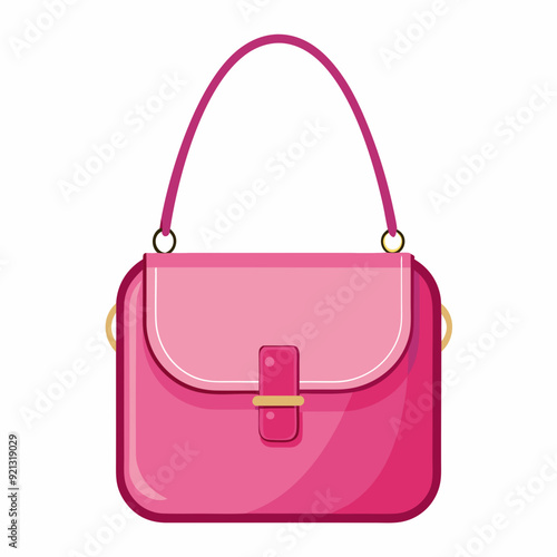 Pink purse handbag or crossbody color art vector