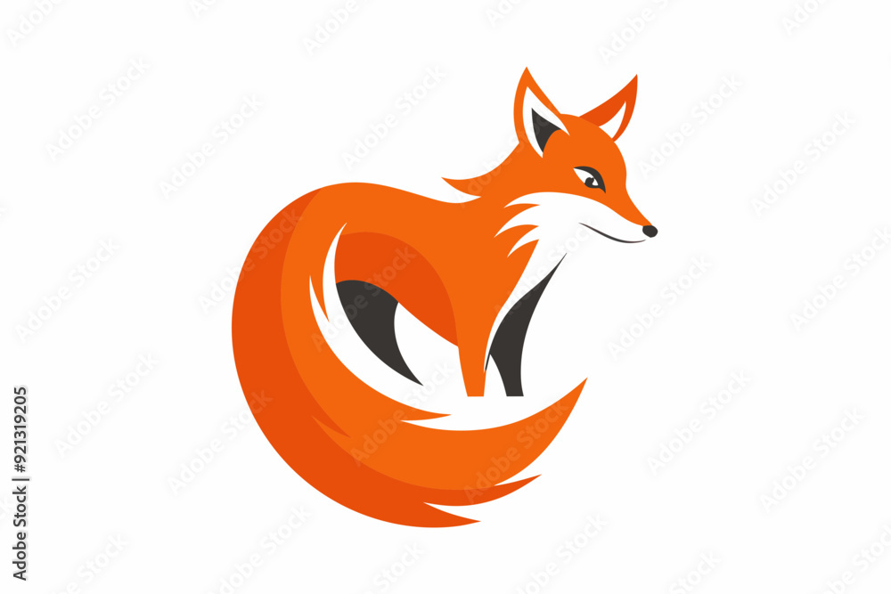 Fox animal logo white background Fox animal logo white background