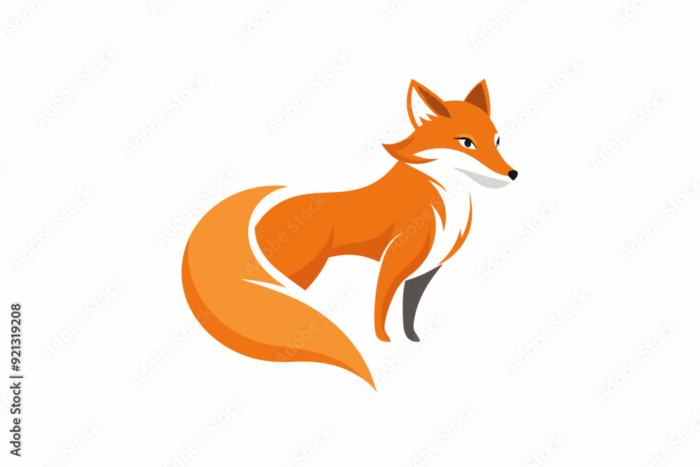Fox animal logo white background Fox animal logo white background