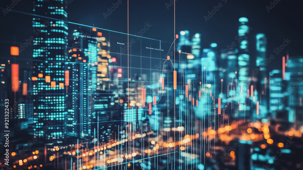 Smart digital city with connection network that is at the cutting edge of innovation in technology and business with bright, modern skyscrapers. Backgrounds for technology and charts and graphs Smart digital city with connection network that is at the cutting edge of innovation in technology and business with bright, modern skyscrapers. Backgrounds for technology and charts and graphs