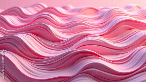 Pink 3D Waves arranged to create a Colorful abstract background