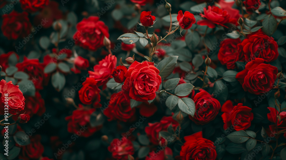 Macro shot of red roses in bloom vibrant and fresh Macro shot of red roses in bloom vibrant and fresh
