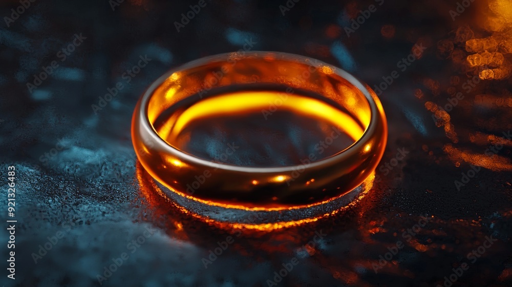 An Elegant Golden Wedding Ring set against an Abstract Background that captivates An Elegant Golden Wedding Ring set against an Abstract Background that captivates