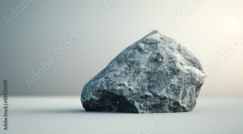 Smooth Rock on Wet Ground at Sunrise