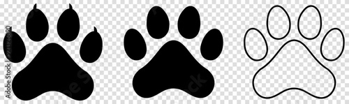 Set of animals paw. Vector illustration