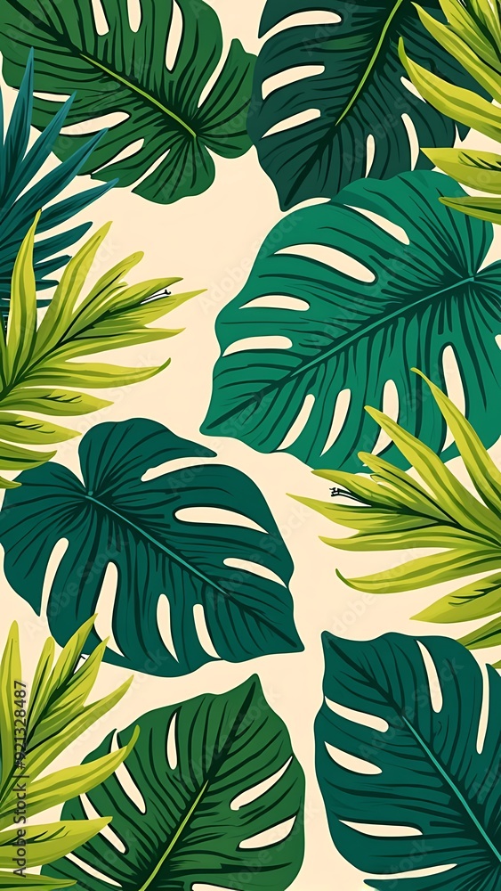 vibrant wallpaper with a variety of lush leaves vibrant wallpaper with a variety of lush leaves
