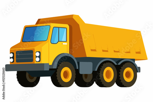 Realistic Dump Truck art Vector