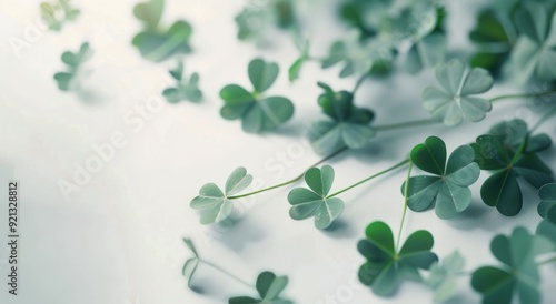 Close-Up of Shamrock Leaves on a Soft Surface