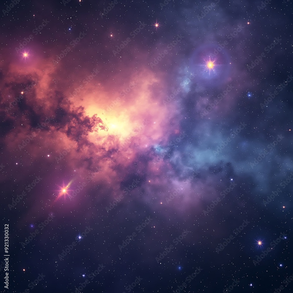 Fototapeta premium Colorful, stars and space background, panorama universe