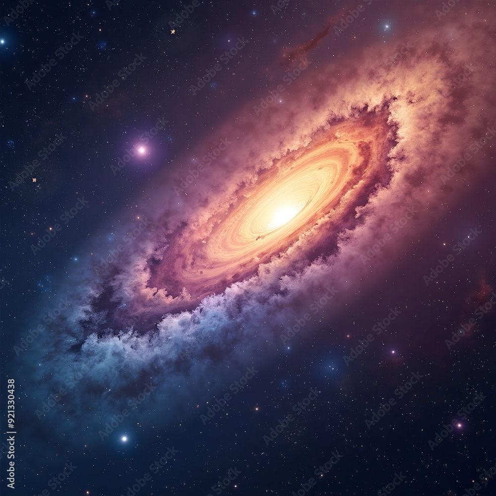 Fototapeta premium Colorful, stars and space background, panorama universe