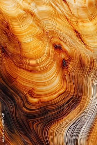 close up picture of polished wood grain making swirls and unique patterns photo