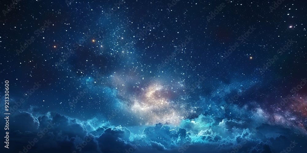 Naklejka premium Abstract night sky with twinkling stars