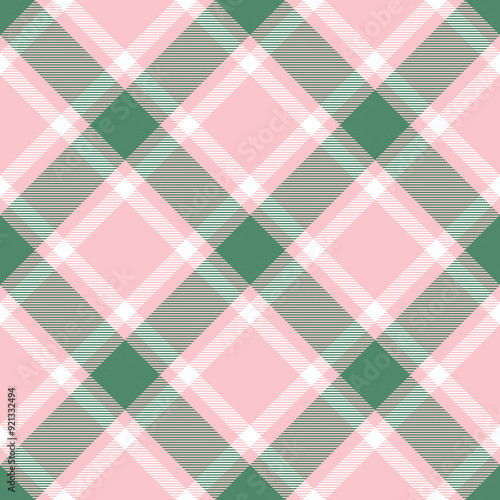 A colorful plaid tartan pattern in pastel green and pink, seamless pattern. Perfect for backgrounds