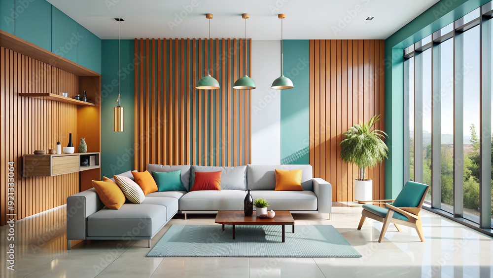 Bold shapes with clean lines, combined with dynamic color schemes—often ...