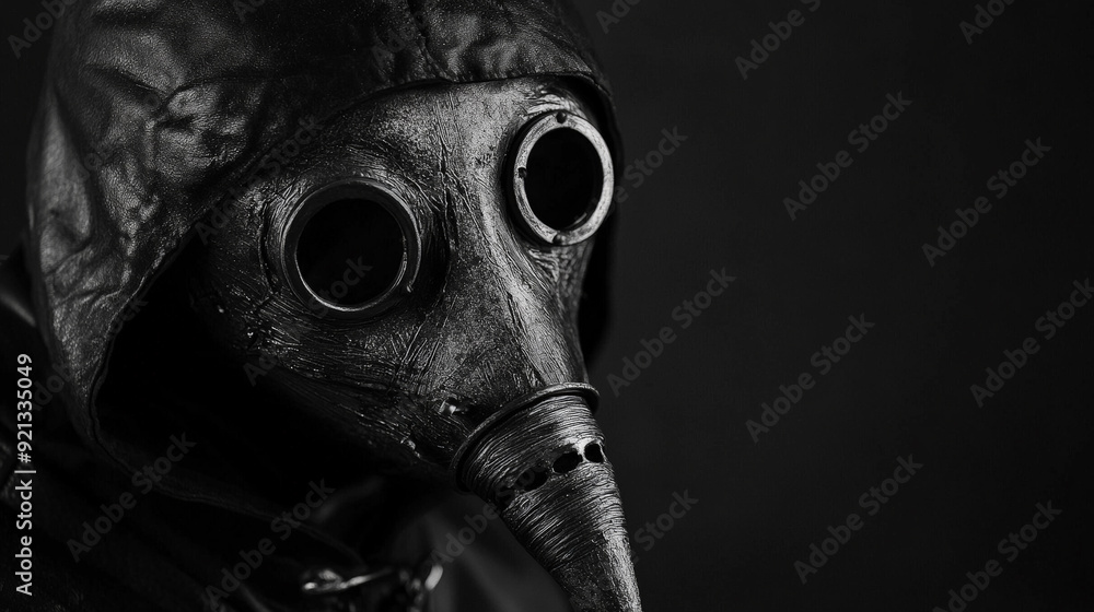 Shadows of the Past: Hyper-Detailed Plague Mask in Black and White. Generative AI Shadows of the Past: Hyper-Detailed Plague Mask in Black and White. Generative AI