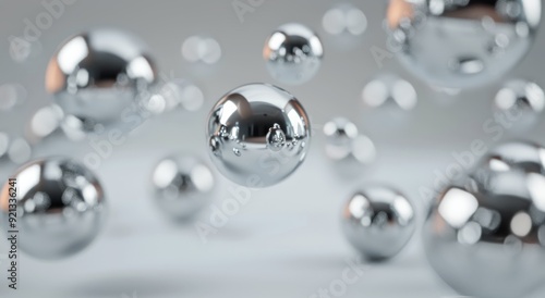 Floating Metallic Spheres on a Soft Background in a Contemporary Setting