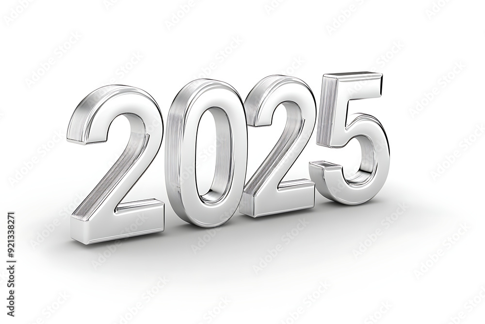 2025 silver 3D render 2025 silver 3D render