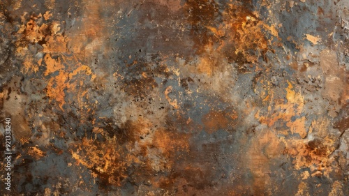 Metal old grunge copper bronze rusty texture, gold background effect wallpaper. Grunge metallic tile design, rustic marble stone texture, oxidation on iron plate.