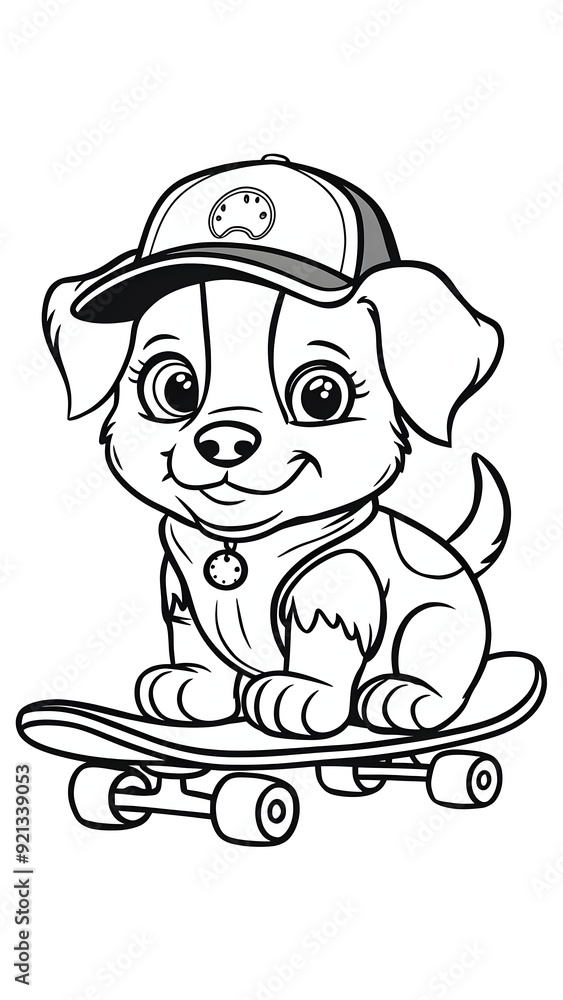 puppy and skateboard coloring puppy and skateboard coloring