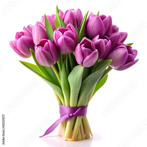 tulip flowers bouquet isolated on white