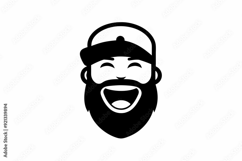 silhouette Human black and white face logo on white background silhouette Human black and white face logo on white background