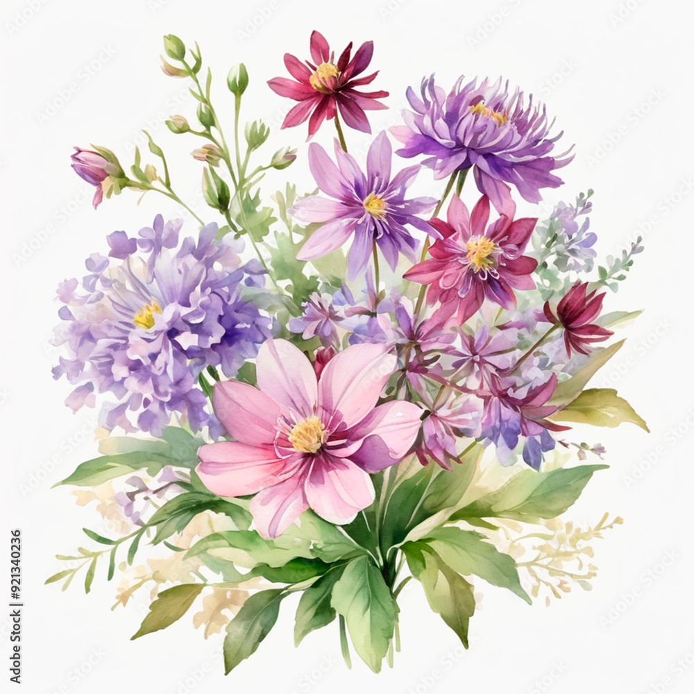 Obraz premium watercolor bouquet of flowers