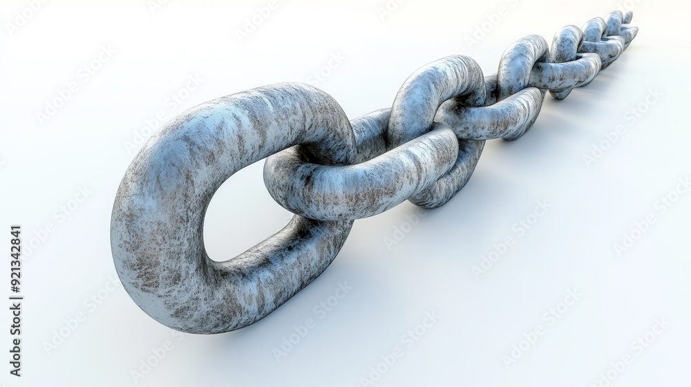 3D rendering of a metal chain isolated on a white background 3D rendering of a metal chain isolated on a white background
