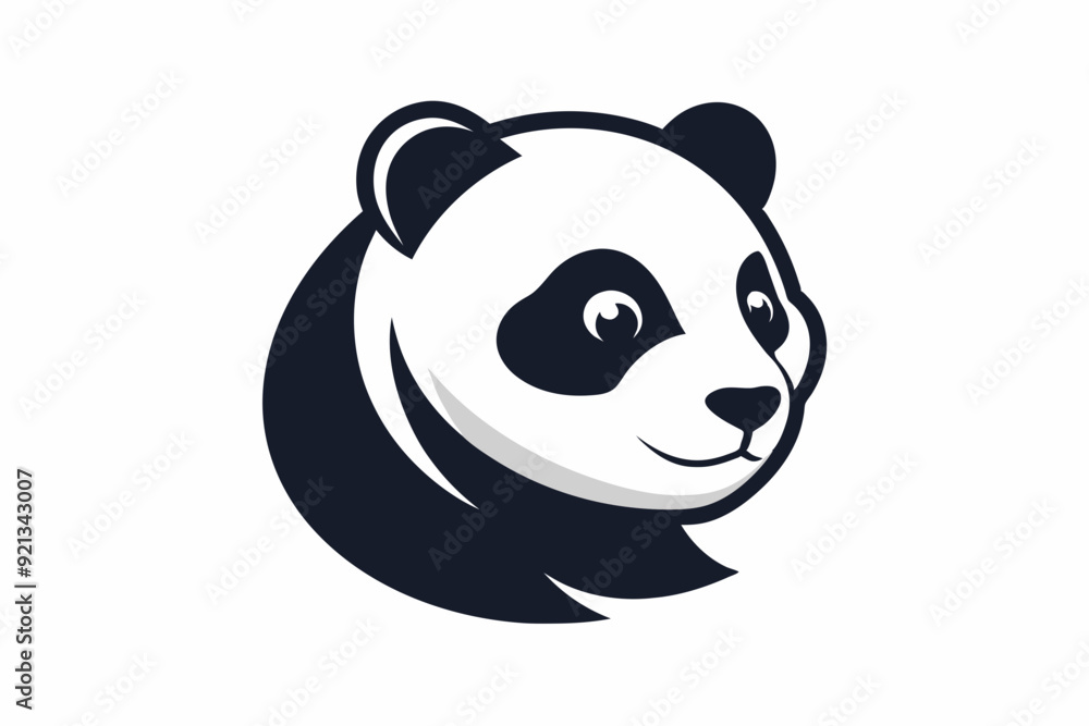 the scary panda logo vector design illustration on white background the scary panda logo vector design illustration on white background