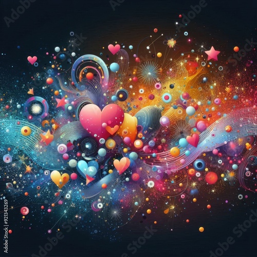 abstract background with hearts