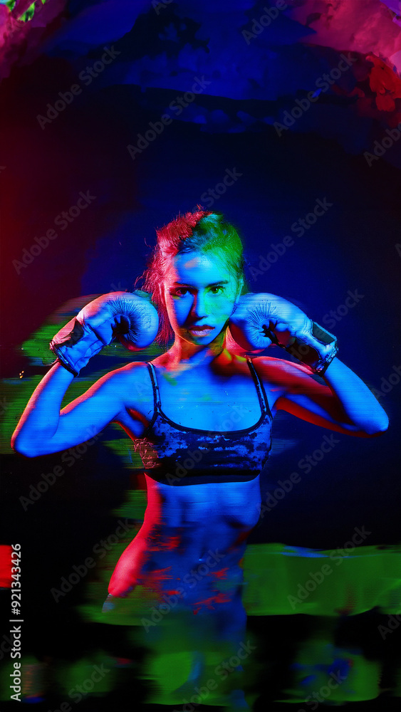 box woman fist ready athlete young boxing box woman fist ready athlete young boxing