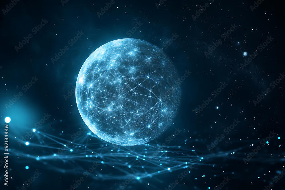 Abstract digital background featuring a moon, with a focus on its luminous and celestial qualities. Abstract digital background featuring a moon, with a focus on its luminous and celestial qualities.
