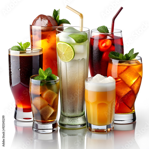 non alcoholic beverages isolated on white background