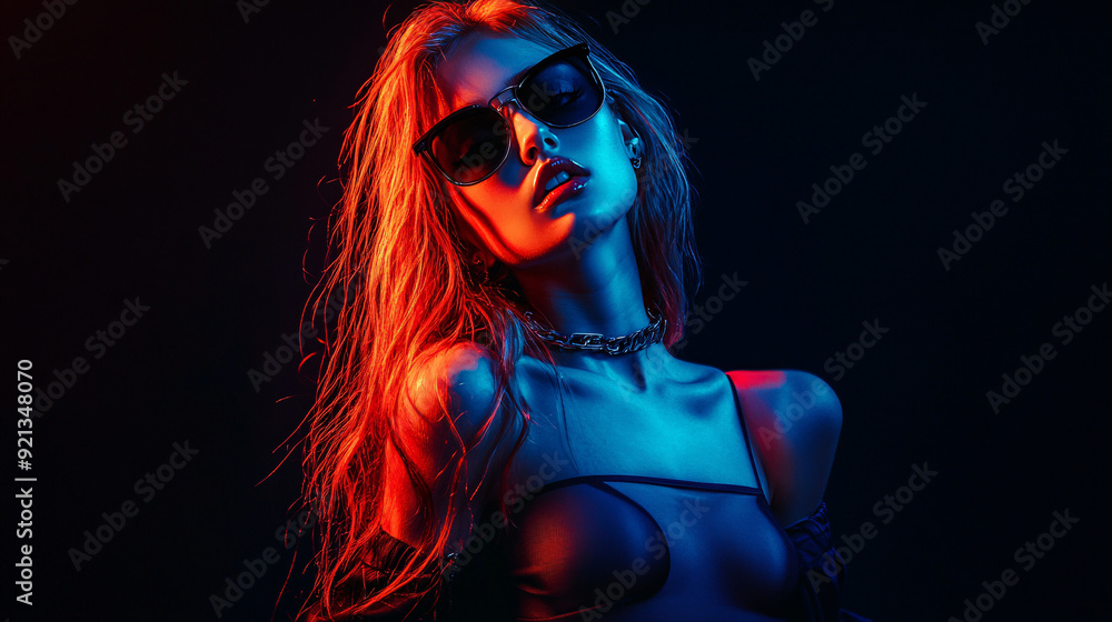 Neon Noir: Portrait in Red and Blue