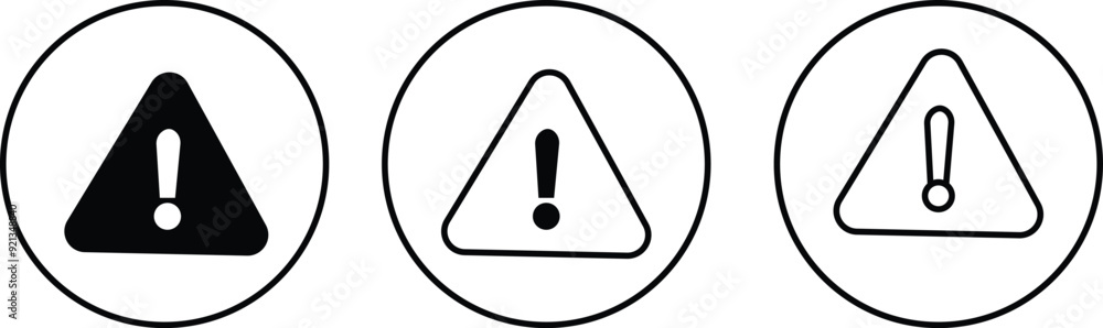 Danger warning icon set. alert triangle warn sign in black flat and line vector collection isolated on transparent background. exclamation attention sign icon. Hazard attention alert, Risk symbol. Danger warning icon set. alert triangle warn sign in black flat and line vector collection isolated on transparent background. exclamation attention sign icon. Hazard attention alert, Risk symbol.