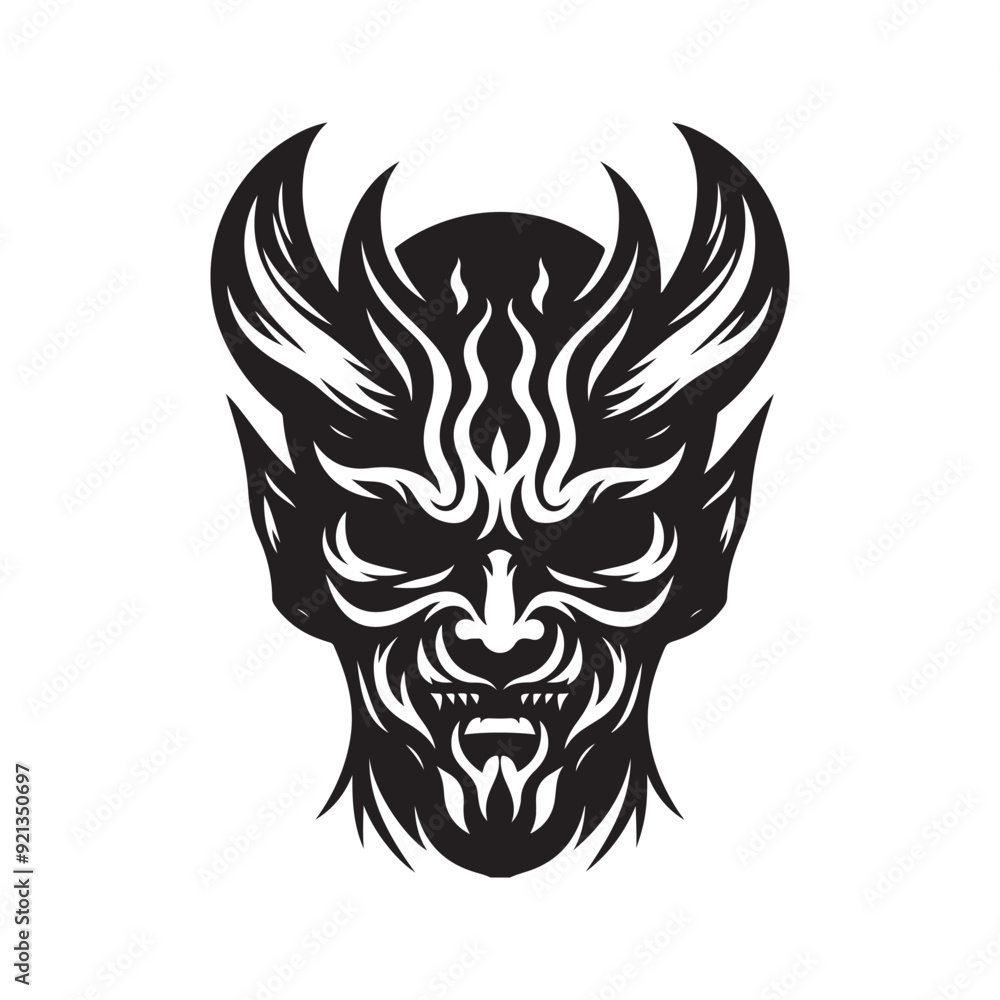 Monster Mask silhouette vector illustration Monster Mask silhouette vector illustration