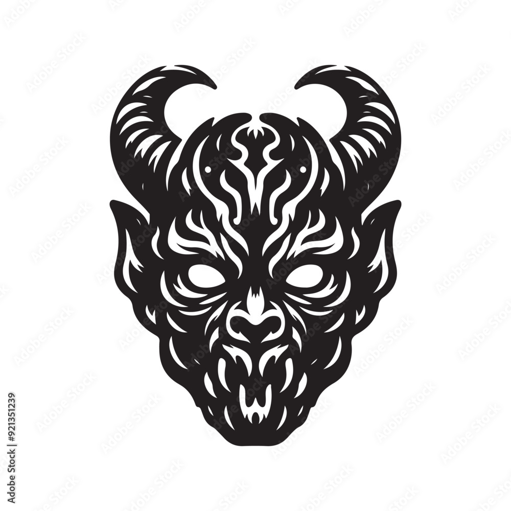 Monster Mask silhouette vector illustration Monster Mask silhouette vector illustration