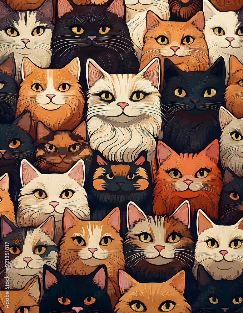 Obraz premium Pattern with cats