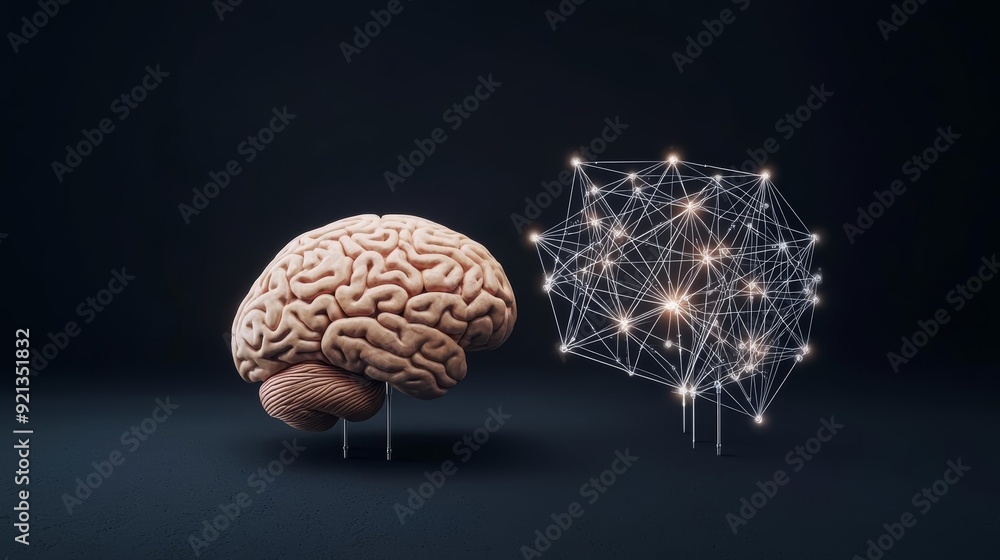 A human brain visualized alongside an AI-powered neural network, symbolizing the partnership between human and artificial intelligence A human brain visualized alongside an AI-powered neural network, symbolizing the partnership between human and artificial intelligence