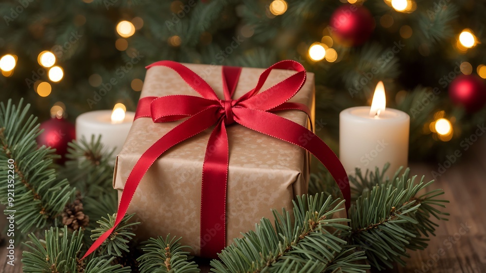 Festive Christmas Gift Wrapped with Joy Festive Christmas Gift Wrapped with Joy