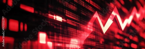 Wallpaper Mural The image depicts a red arrow rising on a digital screen, symbolizing growth, progress, and success in business and finance. Torontodigital.ca