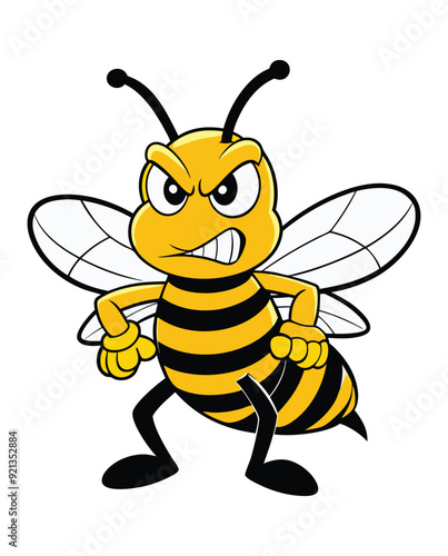A angry bee cartoon character design