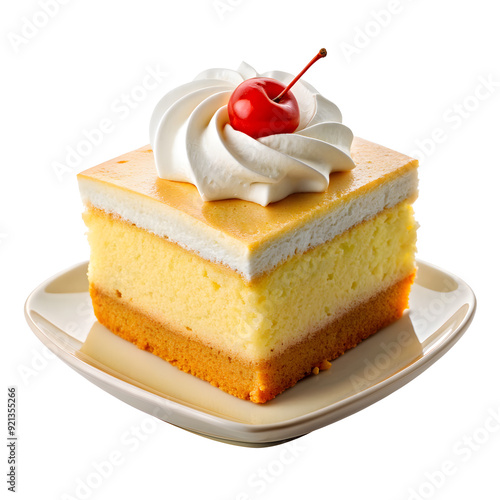 tres leches cake foods dish isolated on white background