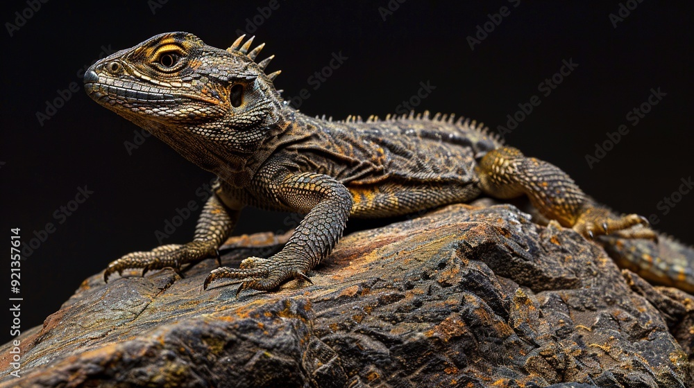 Fototapeta premium Acanthosaura is a genus of lizards, commonly known as mountain horned dragons or pricklenape agamas, in the family Agamidae.
