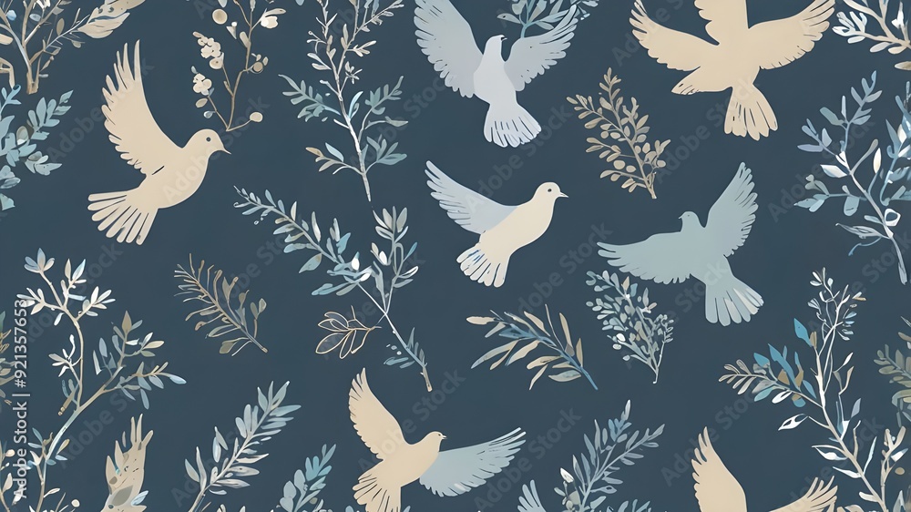 soft textured background of white dove birds showing peace and love with gentle gradient soft textured background of white dove birds showing peace and love with gentle gradient