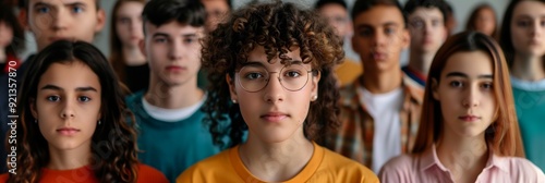 Diverse Group of Young People Looking at Camera