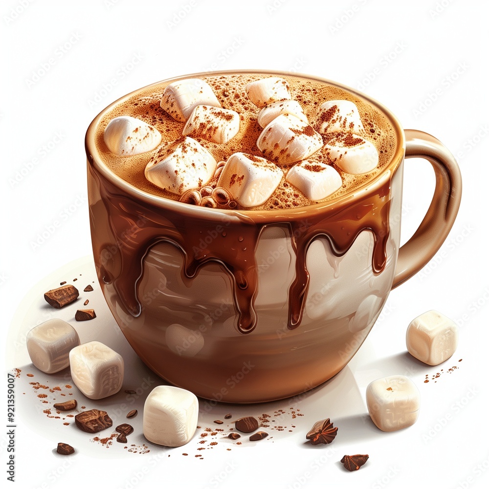 Hot Chocolate with Marshmallows and Chocolate Drizzle Hot Chocolate with Marshmallows and Chocolate Drizzle