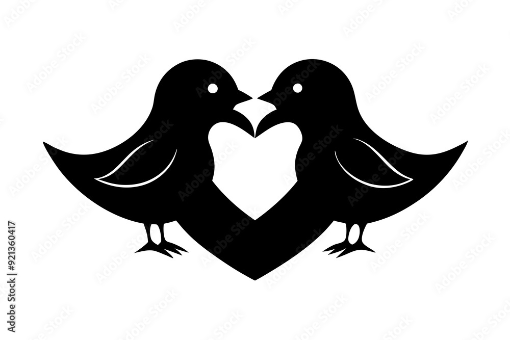Love bird silhouette vector art illustration Love bird silhouette vector art illustration