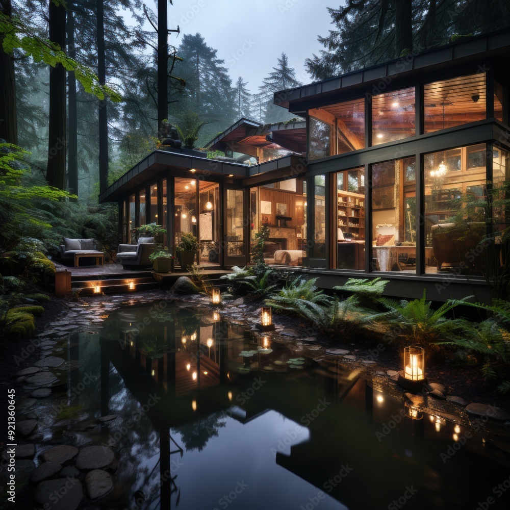 tranquil eco-retreat in a forest setting tranquil eco-retreat in a forest setting