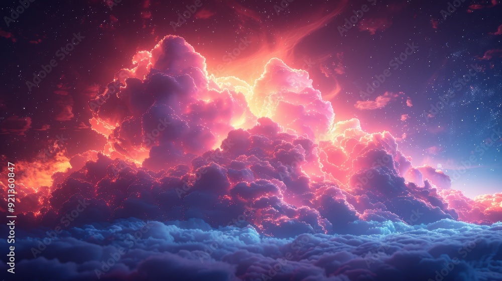 3d concept of big data cloud storage 3d concept of big data cloud storage